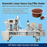 Máquina Automática Lineal para Llenado y Sellado de Vasos de Salsa con Dosificación Servo de Alta Viscosidad, Llenado Anti-Goteo y Diseño de Lavado CIP