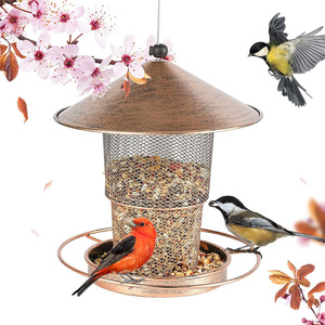 Fujian gemaakte tuinbalkon Amerikaanse landelijke vintage smeedijzeren vogelvoeder met nest voor ophanging in villa binnenplaats - Product Image 3