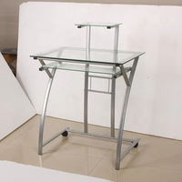 Bureau d'ordinateur moderne en verre, table de travail pour ordinateur de bureau, bureau à domicile, table d'ordinateur pour le travail de bureau
