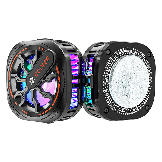 JS82 RGB Freezing Ice Phone Gaming Cooler Magnetic Semiconductor Mobile Phone Refrigerator Cooler Portable Phone Cooling Fan