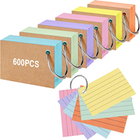 Tarjetas de Memoria, 600 Piezas, Tarjetas de Aprendizaje, Tarjetas de Índice con Anillas, Aptas para Uso en Escuelas, Oficinas, Hogares y Salas de Estudio.