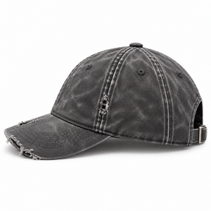 Casquette de baseball en jean délavé style streetwear, personnalisable avec lettres brodées, 5 ou 6 panneaux, décontractée et douce, vente en gros - Product Image 2