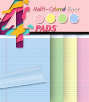 Bloc-notes légal coloré large règle 8.5x11.75 épaisseur 20lb papier coloré 40 feuilles perforé bloc-notes robuste