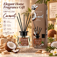Diffuseur de parfum en verre en gros avec huile parfumée et bâtonnets en rotin naturel pour la décoration de chambre, salle de bain et salon