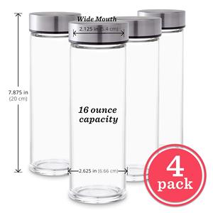 Venta caliente 100ML-700ML Bebida BPA Free 16ozGlass Botella de agua Transparente Personalizado Boca ancha Almacenamiento de bebidas Botella de agua de vidrio con tapa - Product Image 2