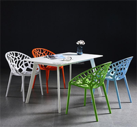 Chaise de véranda empilable en plastique, mobilier d'extérieur moderne pour cuisine, café, hôtel, restaurant, bon marché