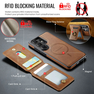 Étui portefeuille détachable pour Samsung S26 Ultra/S26 Plus/S26 avec support rotatif, blocage RFID, charge sans fil - Product Image 6