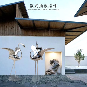 Escultura de Grúa de Acero Inoxidable con Acabado Espejo para Exteriores, Decoración de Suelo para Jardín y Plaza de Centro Comercial - Product Image 2