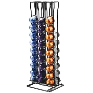 60 Coffee Capsule Holder Stand Nespresso Pod Holder Iron Coffee Capsule Storage Rack Stand Accessory for Offices Kitchen