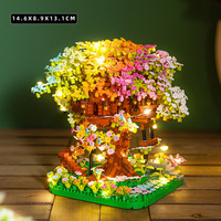 Bloques de Construcción de Plástico con Diseño de Sakura, Mini Suculentas, Flores de Cerezo, Juguetes de Bricolaje para Niños
