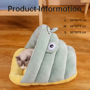Niedliches Kleines Froschförmiges Stoff-Haustierbett für Katzen mit Halbgeschlossener Form für Alle Jahreszeiten Geeignet Entzückendes Tunnelbett - Product Image 3
