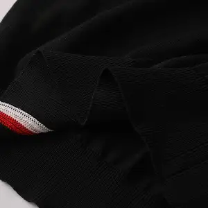 2023 사용자 정의 새로운 디자인 짧은 소매 니트 봄 티셔츠 폴로 스웨터 여자의 짧은 탑 섹시한 짧은 소매 니트 스웨터