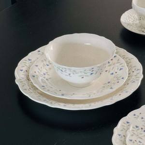 Flotteur de fleurs bleues vintage 12 "10" 8 "assiette à dîner en céramique de grande taille assiette de fête de mariage gâteau de thé de l'après-midi - Product Image 1