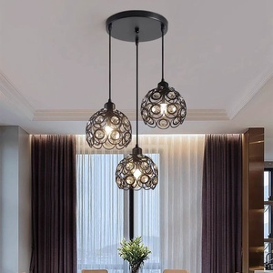 Lustre LED simple en fer doré et cristal, style nordique moderne, pour chambre, <span class=keywords><strong>chevet</strong></span>, couloir, salle à manger, bar - Product Image 2