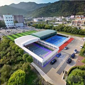 Structure en acier galvanisé sur mesure, auvent mobile électrique pliable en PVC, pour tennis, pickleball, sports, toit de garage, tente - Product Image 3