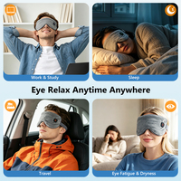 Masque de sommeil chauffant rechargeable avec minuterie intelligente, chauffe-yeux électrique sans fil avec batterie 1000 mAh