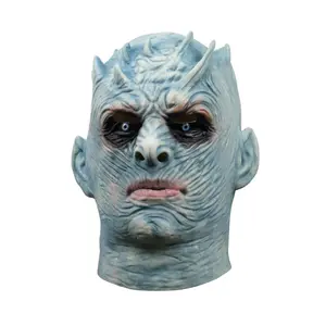 Baige 2024 Cosplay Halloween Game of Thrones Night King Mask Halloween pria dewasa topeng lateks menyeramkan penuh kepala topeng pesta