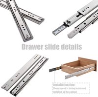 Glissières de tiroir industrielles SNEIDA SND0053-ZN à fermeture douce et extension complète, 53 mm, 120 kg, à roulement à billes, en acier Q235, pour usage intensif en extérieur