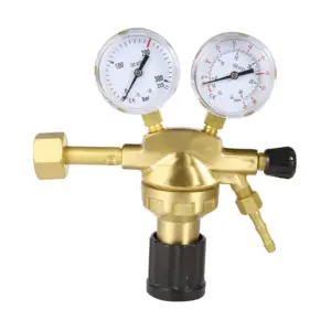Europe style argon co2 gas regulator supplier with two gauges 8 bar outlet pressure