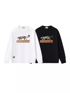 2025 Luxo <span class=keywords><strong>Cheetah</strong></span> Bordado Men's Loose Fit Tripulação Pescoço Pullover Camisola de Manga Longa Top 100% Algodão para o Inverno - Product Image 6