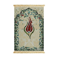 Tapis de prière musulman écologique turc pour mosquée, couverture de prière verte pour la prière et le culte