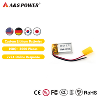 Vente directe usine – Batterie liquide rechargeable certifiée UL1642 401120 3.7V 60mAh, 500 cycles, température de fonctionnement de -20°C à 60°C