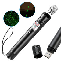 Vente flash - Stylo pointeur laser vert rechargeable par USB haute puissance 303 étoiles - Torche lumineuse bon marché