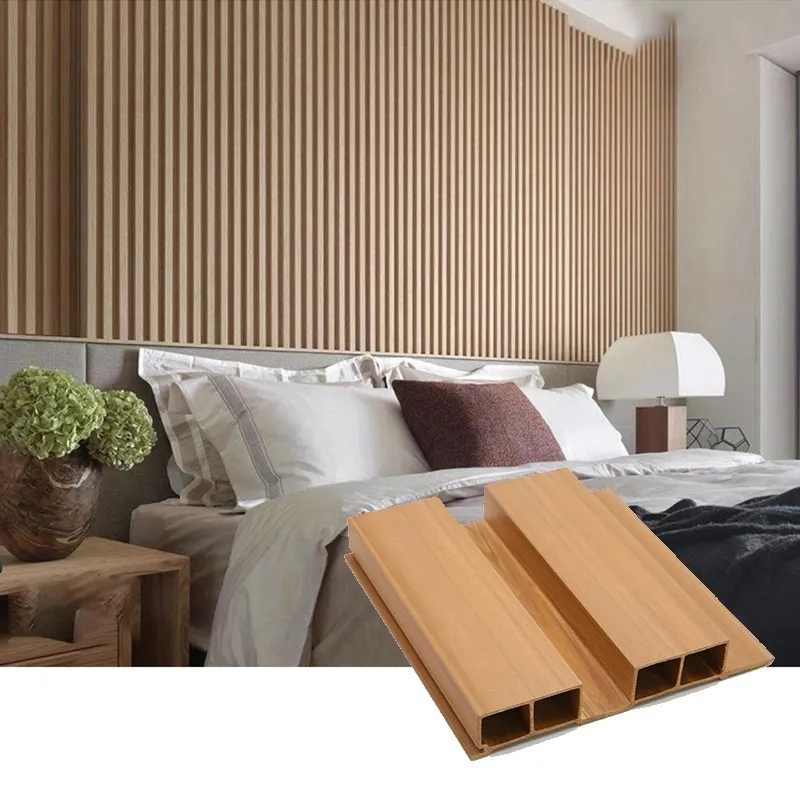 फैक्टरी मूल्य इनडोर निविड़ अंधकार पर्यावरण लकड़ी समग्र दीवार Louvers बाहरी डब्ल्यूपीसी सजावटी दीवार पैनलों