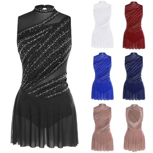 Vestido de baile fruncido con estilo para mujer, traje de baile lírico, vestido de baile de salón estándar <span class=keywords><strong>internacional</strong></span>, fiestas de actuación en escenario - Product Image 1