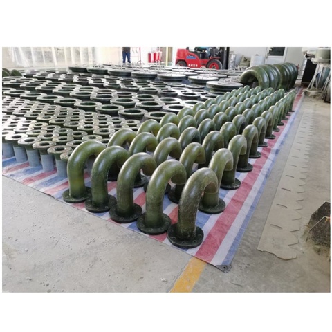 FRP GRP Fiberglass Pipe Using Flanges Elbows Reducers