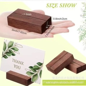 Support de cartes en bois 10x10cm, rouge, style moderne, pour cartes de visite, cartes postales, messages, usage domestique et de bureau - Product Image 4