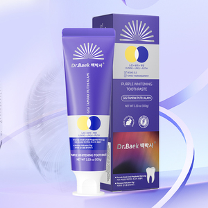 Dentifrice à la menthe fraîche et à l'hydroxyapatite, renforce l'émail, faible teneur en fluorure, avec pâte violette blanchissante et billes <span class=keywords><strong>de</strong></span> blanchiment - Product Image 4