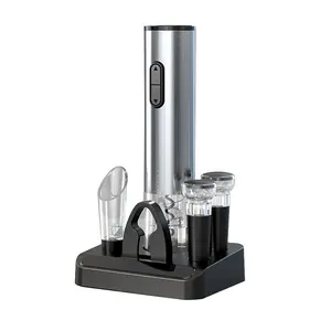 New Design Complete 4 5 6 In 1 Usb Rechargeable Bottle Automatic With Stand Gift Corkscrew Electric Wine Opener Set