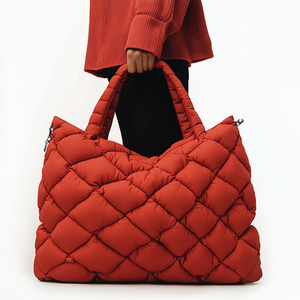 Bolso de hombro acolchado hinchado de nailon impermeable para <span class=keywords><strong>mujer</strong></span> con almohada de gran capacidad - Product Image 3
