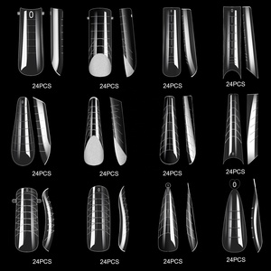 Nouveau 9 Styles Dual Form Nail Tips Matte Avec <span class=keywords><strong>Silicone</strong></span> Guide Pad Pour Ongles Dual Form <span class=keywords><strong>French</strong></span> Tip Press On Nails - Product Image 3