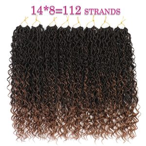 8 confezioni dea capelli all'uncinetto finti con onda d'acqua stile Boho capelli di fiume con estremità ricci per le donne Black dea Locs - Product Image 4