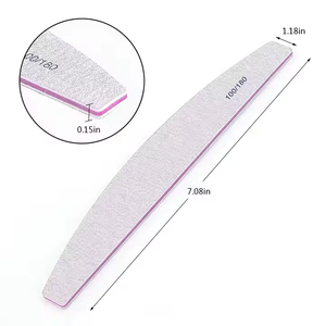 Limes à ongles professionnelles personnalisées double face en gros, grain 100/180, outils d'art pour manucure et pédicure, lime à ongles avec logo - Product Image 1