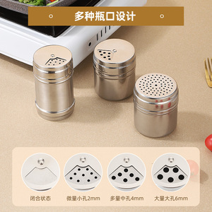 Stainless Steel Seasoning Jar Large Capacity Kitchen Spice <b>Container</b> For Barbecue And Street Food Seasoning Dispenser - Product Image 4