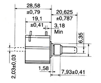 Potentiomètre R1K R2K R5K R10K 7286 2W 10 tours pour BI