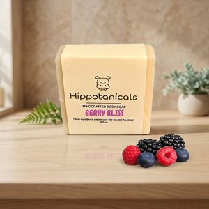 Loción Corporal Hippotanicals Fruity Berry Bliss, Barra de Loción Natural Vegana Hecha a Mano con Proceso en Frío, Sin Aceite de Palma, 4.5 oz, Refrescante - Product Image 2