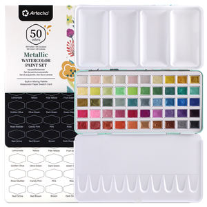 Artecho NUEVO Estuche Metálico de 50 Colores Acuarelables, Set de Pintura de Color Perla, Pintura Artística, Kit de Viaje de Acuarelas - Product Image 3