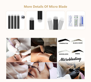 Sharp U14 16 12 18 <span class=keywords><strong>agujas</strong></span> de <span class=keywords><strong>Microblading</strong></span> negras 0,16/0,18mm esterilizadas <span class=keywords><strong>Nano</strong></span> hoja permanente ceja tatuaje <span class=keywords><strong>Microblading</strong></span> herramienta - Product Image 3