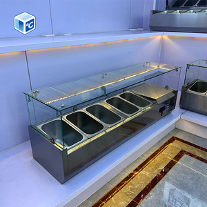 Barra de Ensaladas Comercial con Certificación CE ETL, Mostrador de Vidrio Transparente para Exhibición de Ensaladas, Barra de Ensaladas Refrigerada de 1000l/1500l para Mesa - Product Image 2