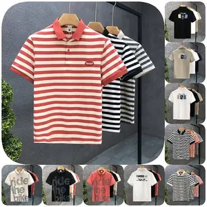 Black and White Striped New Summer Polo Shirt Factory Wholesale Customized Men's Business Top Polo Shirt