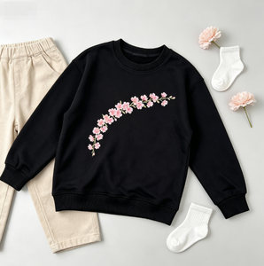 Ensemble de vêtements pour garçon, sweat-shirt blanc à col rond pour femme, manches longues, logo sur le devant, en coton tricoté, vêtements de printemps pour garçon - Product Image 4