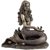 Grande sculpture de sirène en bronze résistante aux intempéries pour l'aménagement paysager, l'art communautaire résidentiel, service OEM