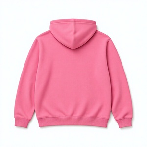 Sweat-shirt rose à capuche unisexe avec imprimé loup de dessin animé, design effet gouttelettes, poche avant, décontracté, pour l'automne, coupe classique - Product Image 2