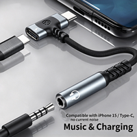 Adaptateur Chargeur Casque Type-C 3,5 mm 2-en-1 USB-C Aux Jack Micro PD 100W Charge Rapide Écologique Téléphone Portable Audio Tressé en Nylon