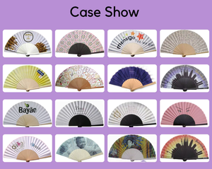 Abanico con asa de bambú barato y superventas, abanico de mano de tela de bambú con estampado de seda blanca personalizado para <span class=keywords><strong>novia</strong></span>, fiesta de boda - Product Image 2