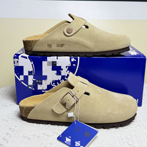 Mocassins Birkentock Bosston en daim de vache de qualité supérieure, semelle en liège souple, sandales pour homme à enfiler, intérieur/extérieur, personnalisables - Product Image 5